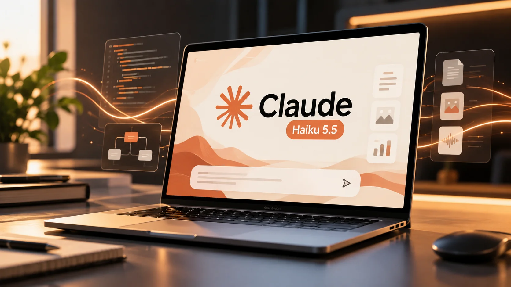 Notebook exibindo Claude Haiku 5.5 em um ambiente de inteligência artificial