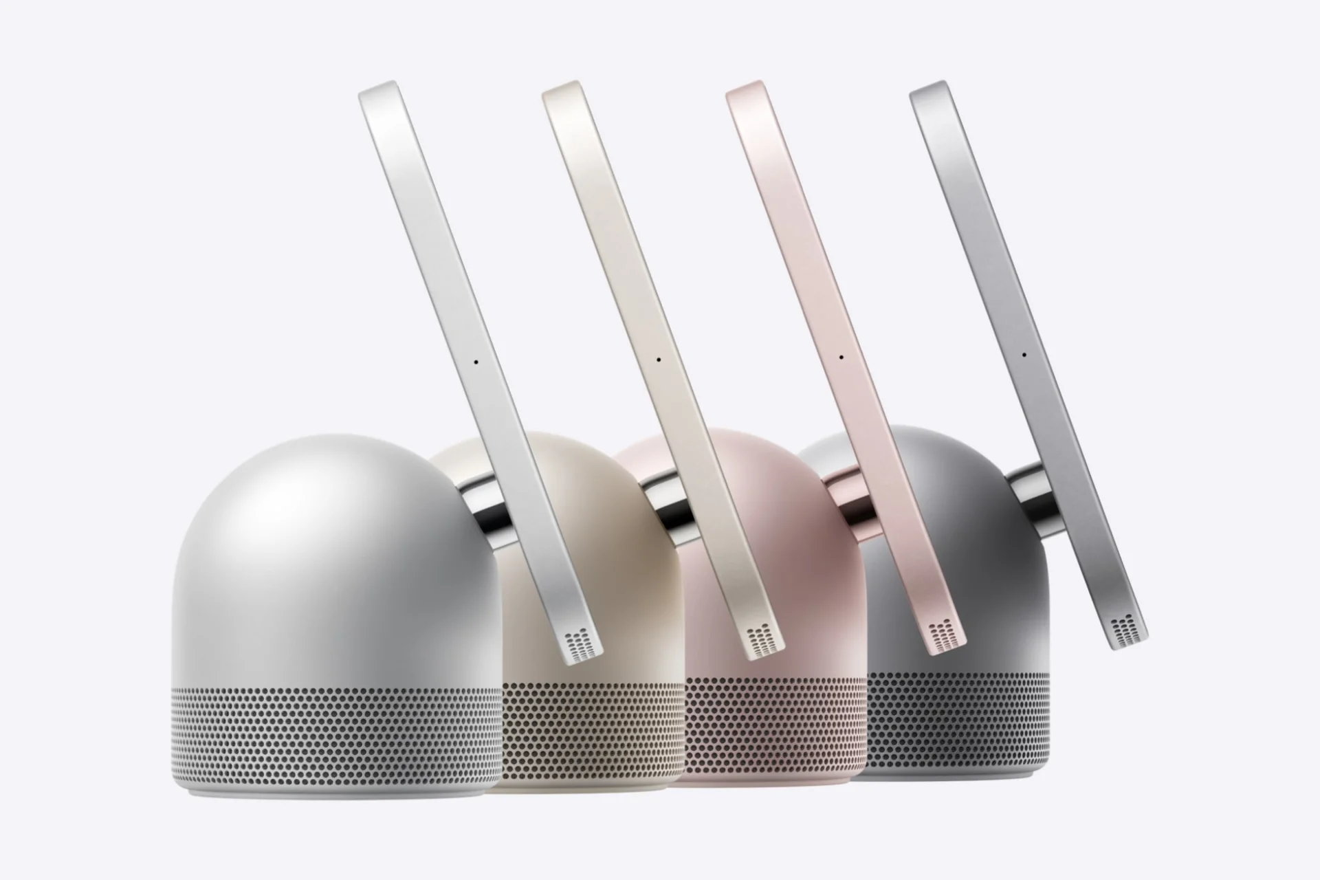 Apple HomeView mostrado nas cores prateado, estelar, rosa e cinza-espacial