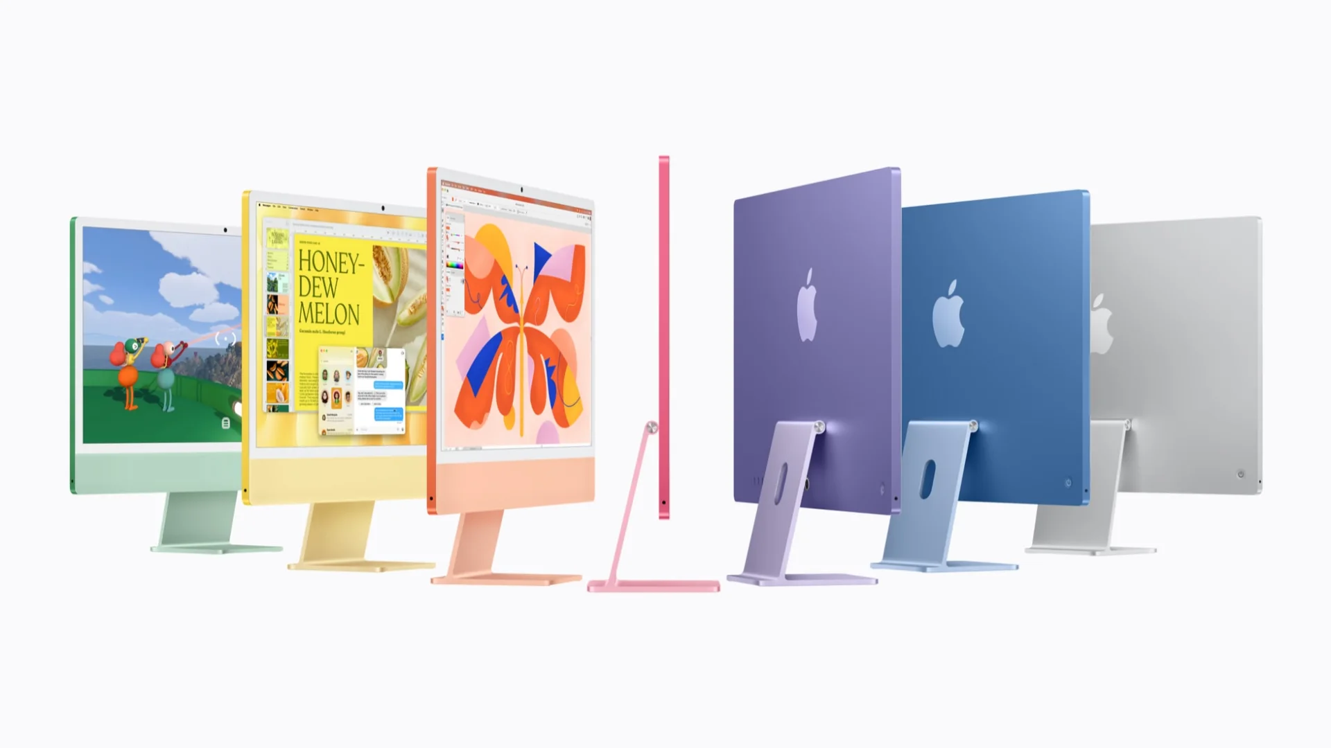 iMac com chip M6 nas sete cores do lançamento da Apple