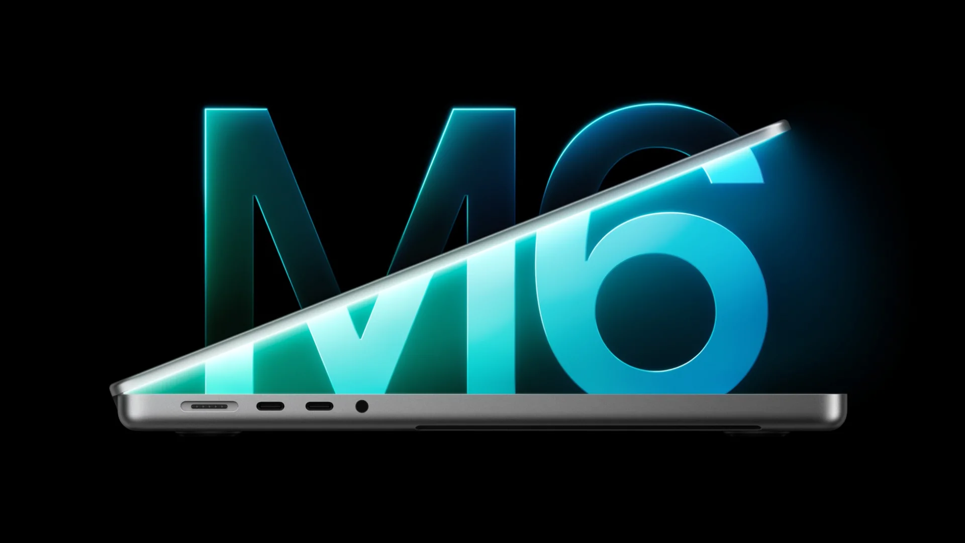 MacBook Pro 14 com M6 exibido em arte oficial da Apple