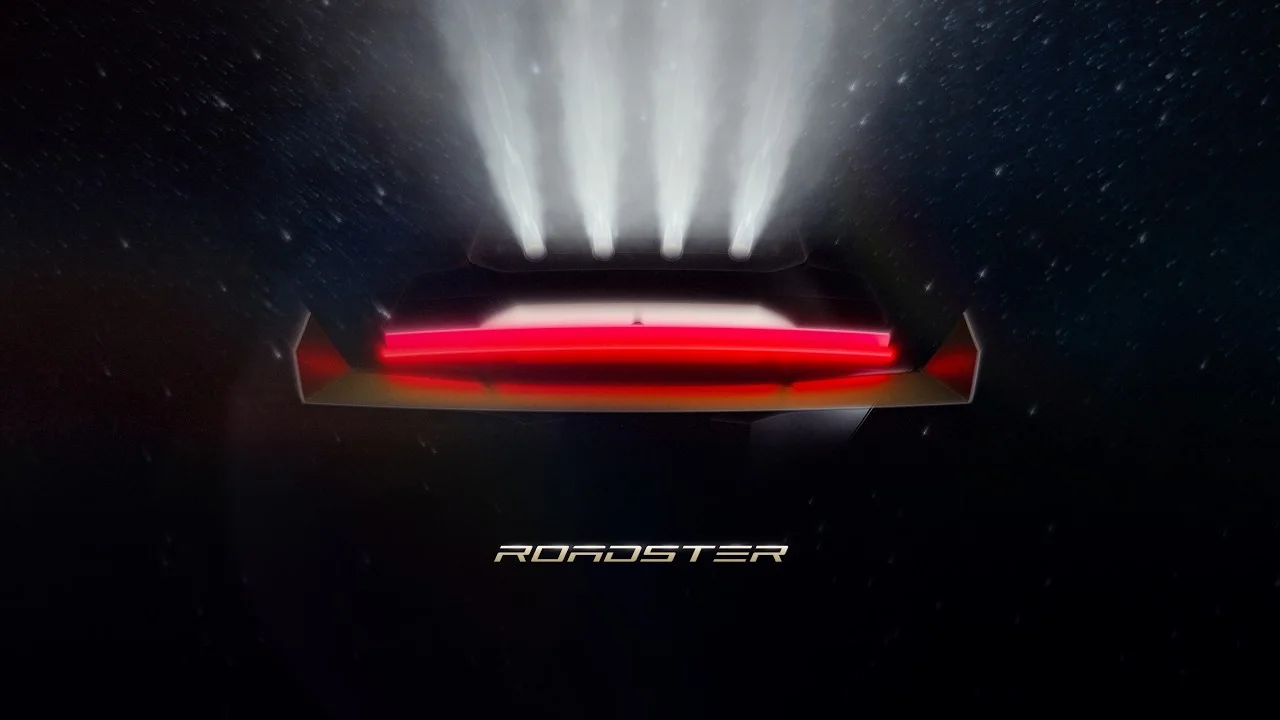 Capa da apresentação oficial do novo Tesla Roadster 2026 no YouTube. Clique para assistir ao vídeo